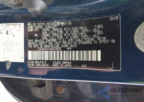 2004 Toyota Highlander z USA, uszkodzony, nr VIN JTEGD21A140079833